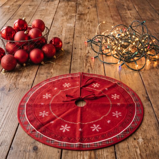 Tapete + Luces + Bolas de navidad